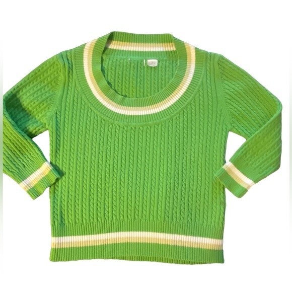 Women’s Vintage cable knit summer sweater 3/4 sleeve by Calvin Klein Large - Picture 1 of 8